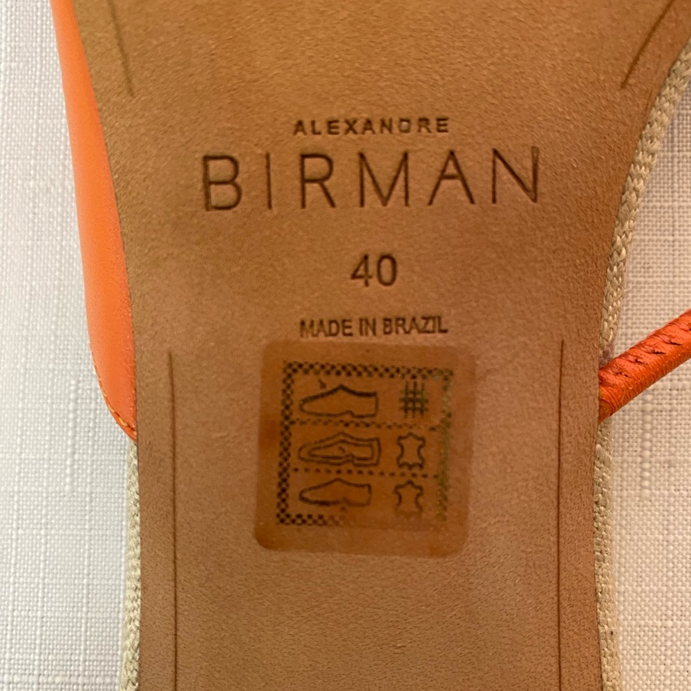 Alexandre Birman Asymmetric Clarita Orange Nappa Leather Sandal Sz EU 40 DUSTBAG - Picture 5 of 16